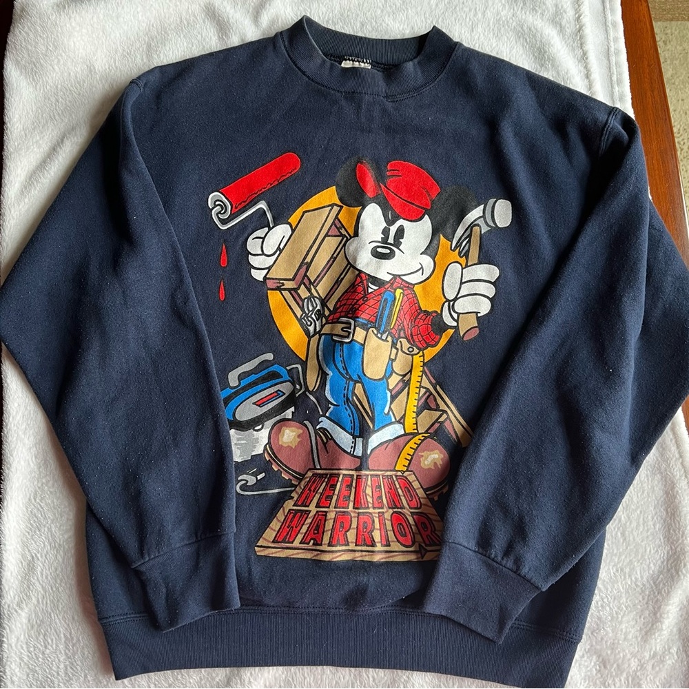 Mickey Mouse Navy Graphic Crewneck Sweatshirt